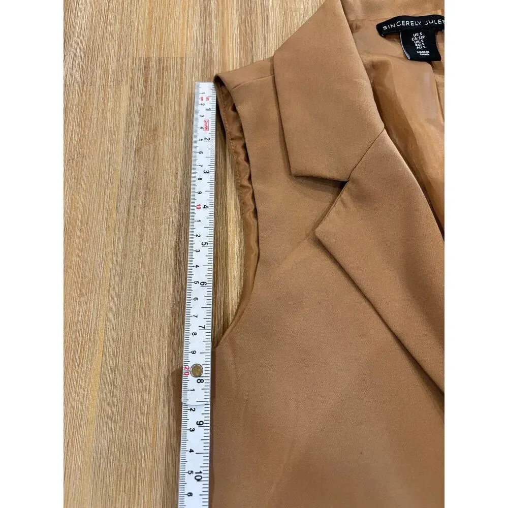 Sincerely Jules Brown Vest Blazer Size Small - Picture 6 of 9